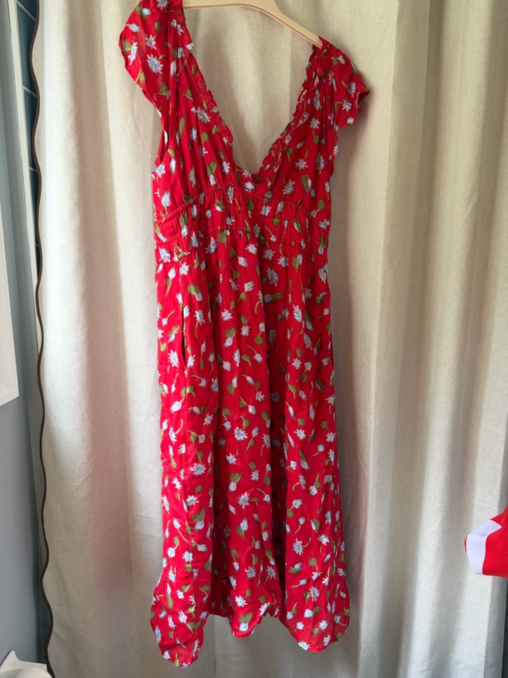 J. Crew Red floral dress summer 2025 - Picture 4 of 4
